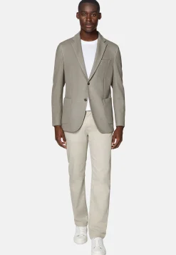 Boggi Milano Veste Structurée Gris Tourterelle En Jersey De Laine